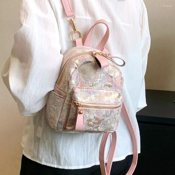 Школьные сумки дизайнер бренд холст цветочный принцип женский рюкзак случайный шкаф для ведра