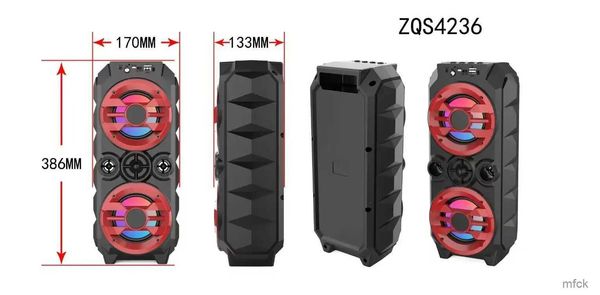 Alto-falantes portáteis ao ar livre de 4 polegadas de 4 polegadas dança quadrada dança bluetooth portátil 360 Subwoofer sem fio 3 360 Subwoofer