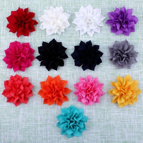 Dekorative Blumen 10pcs/Los 9cm künstlicher Lotus Hair Chic Stoff Spitzenverkleidung Patch Applique Hochzeit