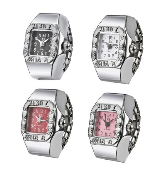 Fashion Stretch Uhren Metallfinger Ring Uhr 925 versilberte Uhren Mode weibliche Rome Digital Diamond Quarz Ring Uhren3513512