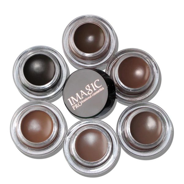 Enhanciadores Imagic Professional Eye Brow Tint Makeup Tool Creme à prova d'água 6 Cor de sobrancelha marrom preto com escova de sobrancelha #260533