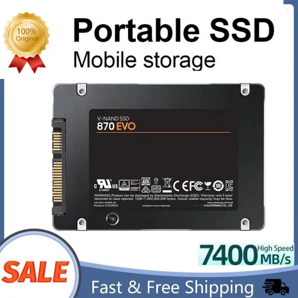 Корпус Новый 4TB 870 EVO для PS5 Внутренний твердый привод твердый диск SSD SSD 2,5 -дюймовый SATAIII SSD Драйв жесткий для рабочего стола для ноутбука.