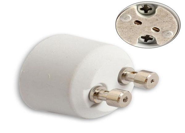 Weißer GU10 bis MR16 Sockel Basis Halogen Glühbirnenlampenadapter -Konverter Hochtemperaturwiderstand Umwandlungslampenhalter1499678