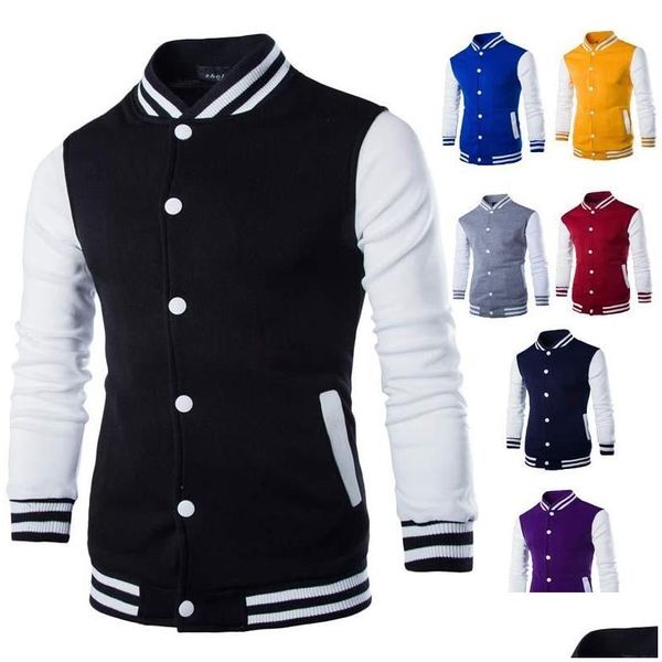 Herrenjacken Männer Boy Baseball Jacke Mode Wein rot schlank Fit College Uni Unmännchen Stilvolle Homme 3xl Drop Lieferbekleidung Kleidung Dhik9