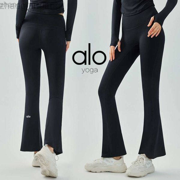 Desgruinador alooo yoga calça pernas de altas cintura alta quadris bonitos casumicro flare fitness elástico emagrece calças de perna largo