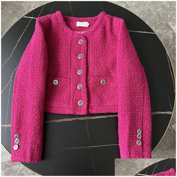 Giacche da donna di alta qualità francese chic t giacca rosa rosa giacca corta cappotti autunno western casual abbigliamento 230922 drop dhudh