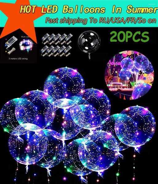 Parti Dekorasyonu 10 PCS Işık İpi ile Aydınlık Bobo Balonları LED String Balon Festivali Dekor Doğum Düğün Malzemeleri Bebek Duş