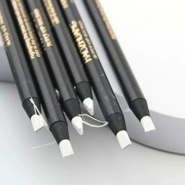Enhancers de alta qualidade Lápis de sobrancelha de cordão branco com padrão de longa data e não desbotamento, posicionamento do maquiador e caneta de estilo