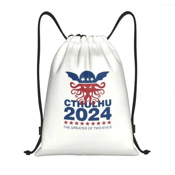 Sacolas de compras Call of cthulhu 2024 backpack mochila masculino ginástica esporte sackpack saco de bolsa lotecraft dobrável