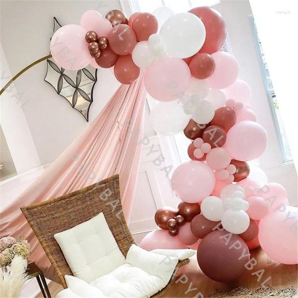 Party -Dekoration 86pcs Retro Pink Latex Ballon Set Roségold Girlande Balloons Kit Geburtstag Hochzeitsbedarf Babyparty Dekor Globos