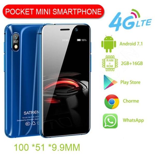 Desbloqueado Dual 4G Smartphone Pocket Satrend S11 Screen minúscula mtk6739 Android 71 celular para crianças Google Play STOR2497038