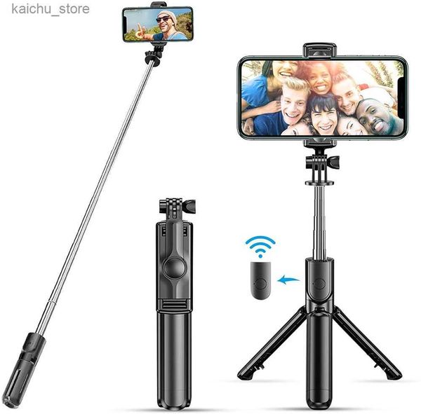 Monopodi selfie Monopodi Tripode Autoritratto Tripode espandibile Wireless Bluetooth Remote Control Smartphone Tripod State Installazione Y240418