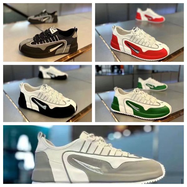 Sapatos masculinos de tamanho grande Design de moda de luxo 2024 Novo espesso de sapatos de malha esportiva de lazer de sola