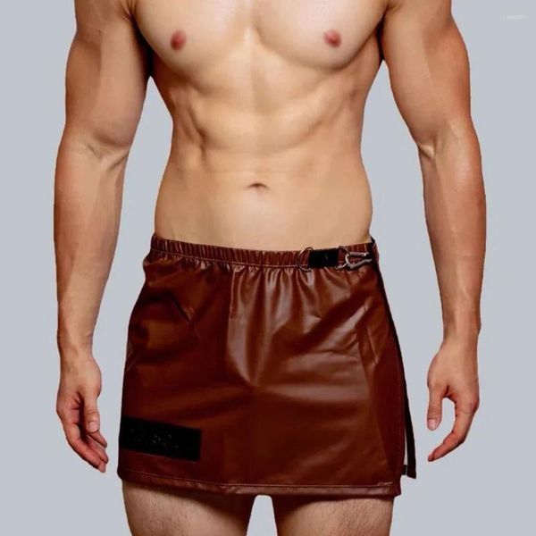 Shorts masculinos homens sexy casa PU couro 2024 boate juvenil simples e confortável de pajama de pajama para homens