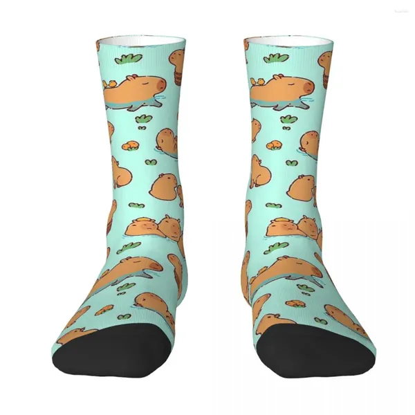 Calzini da uomo carino capybara art illustration pattern senza soluzione di continuità da donna novità novità primavera estate autunno inverno regalo