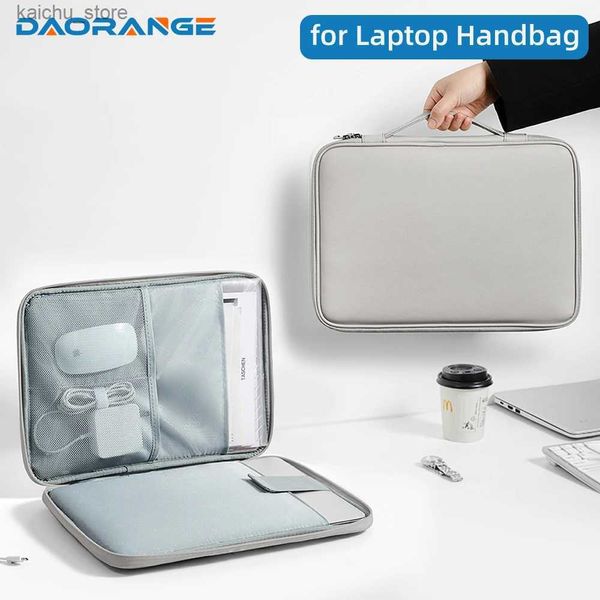 Outros acessórios de computador Bolsa de laptop Bolsa para MacBook Air Pro PU Caso de couro para notebook 13 13.3 14 15 15,6 polegadas 180 Abertura da capa de laptop Y240418