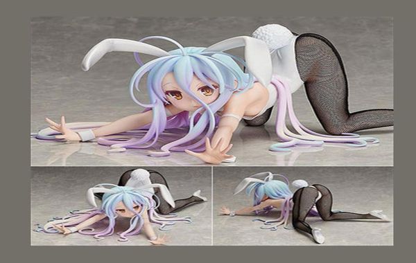 12cm No Game No Life Shiro Rabbit Bunny Girl Japan Anime Sexy Girls Ação Figura PVC Modelo de coleção Toys T2008249709321