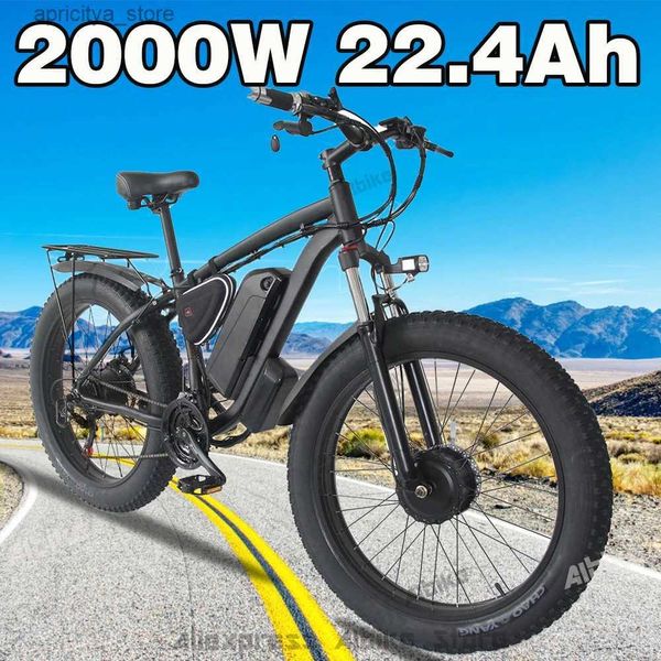 Bikes 26 Fat Tire Ectric Bike Erwachsene 2000W Motor55 km/h eBike Rovab 22AH 48V Batterie 21 Speed Snow Beach Ectric Bicyc L48