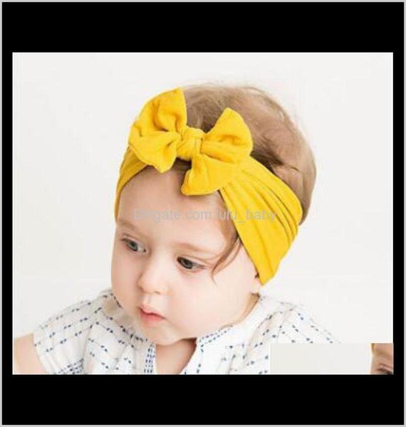 Geborenes Baby Stirnbänder Turban Hair Bow Stirnband für Mädchen Headwrap Strukturierte Nylon elastische Kinder DIY Haarzubehör7397821