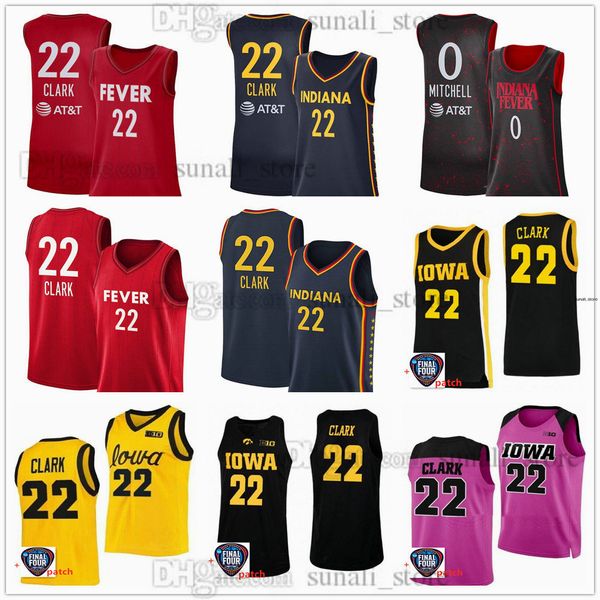 2024 Draft Pick n. 1 Donne 22 Caitlin Clark Basketball Maglie 2024 Final Four Black Pink Yellow Navy Red Lady Men Giovane Giorni ragazzi ragazzi ragazzi