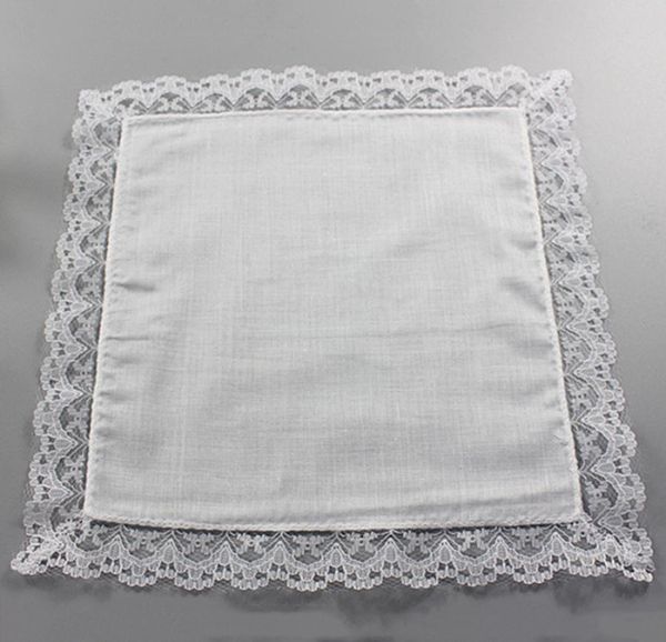 Farmettili sottili in pizzo bianco da 25 cm 100 in cotone asciugamano donna regalo di nozze decorazione per feste tovagliolo fai da te fai -da -te semplice fazzoletto vuoto 7129799