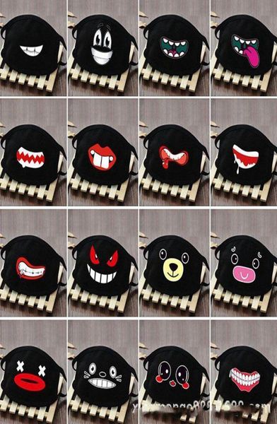 Stock baumwolle in staubfester Mundgesichtsmaske Anime Cartoon Lucky Zahn Frauen Männer muffst die Gesichtsmasken schwarze kreative Masken5054415