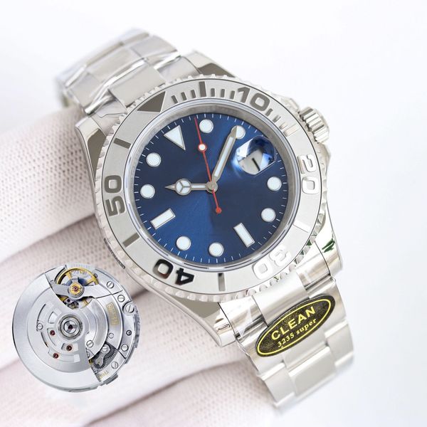 Versão mais recente C Factory Men's Watch Sapphire 40mm Mirror High Versão 3235 Movimento mecânico Código de relógio no sentido antigo