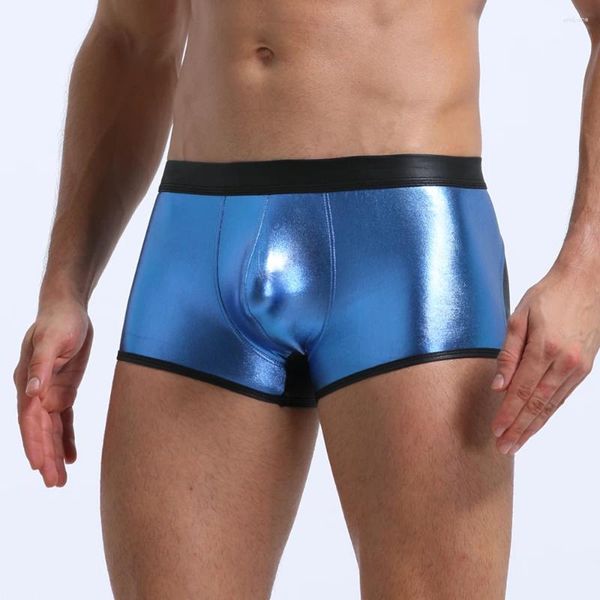 MUITOPANTES Sexy Eróticas Reflexivas Men Boxers Cotton Boxers Homem calcinha respirável shorts sólidos marca de alta qualidade 1902-dpj