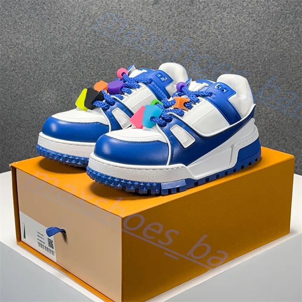 2024 New Designer Casual Shoes Casual Men Trainer Maxi Sneaker Multicolor Jet grossa Sole de treinamento elevado Sapato de jeans Padrão de borracha Couro