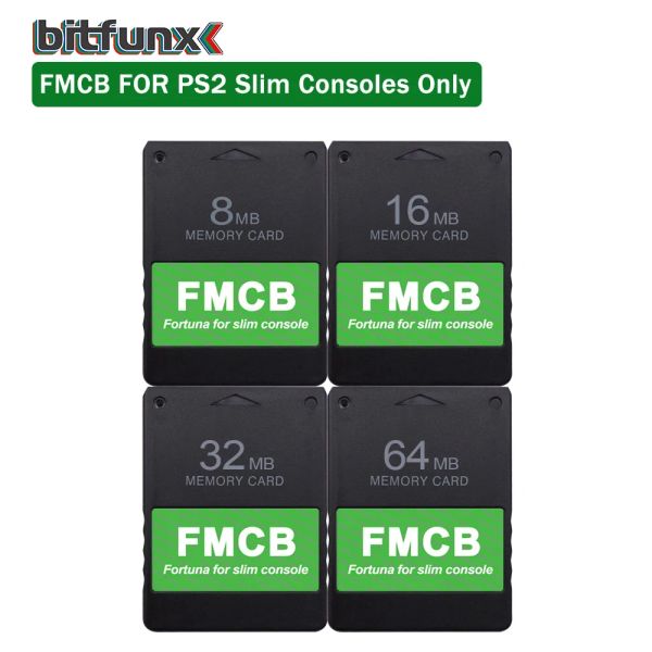 Cartões bitfunx fortuna fmcb grátis cartão de memória mcboot para consoles slim pS2 (série spch7xxxx e spch9xxxx)