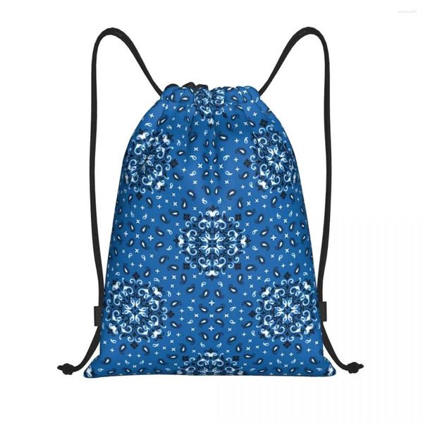 Einkaufstaschen Boho Vintage Bandana Paisley Print Draw String Bag Frauen Männer tragbare Sportsport -Sackpack -Speicher -Rucksäcke