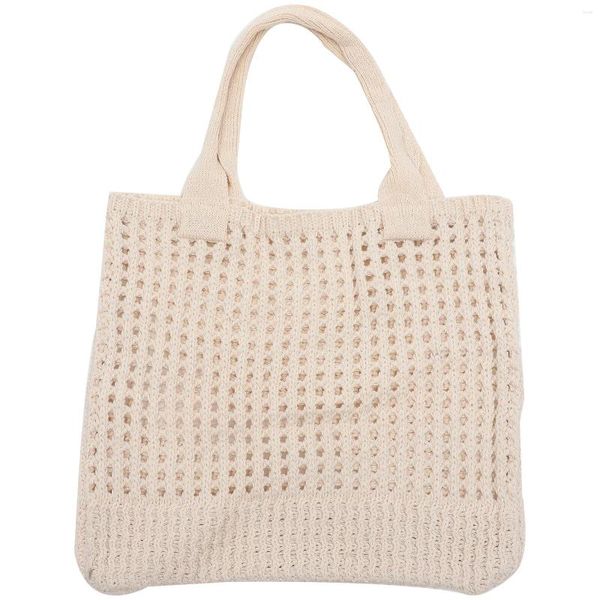 Bolsas de armazenamento Bolsa de ombro de verão Mulheres tecidas praia pequena malha coreana japonesa Crochet Polyster Women's Women's