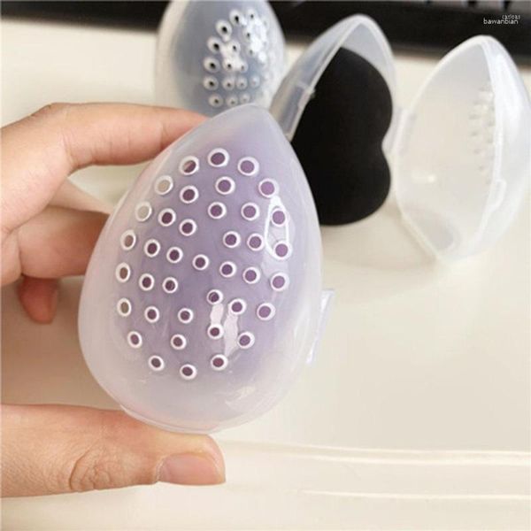 Губки макияжа 1pc Beauty Sponge Stand Case Case Blender Duffer Holder Пустое косметическое яичное яйцо прозрачная ящик для затяжки