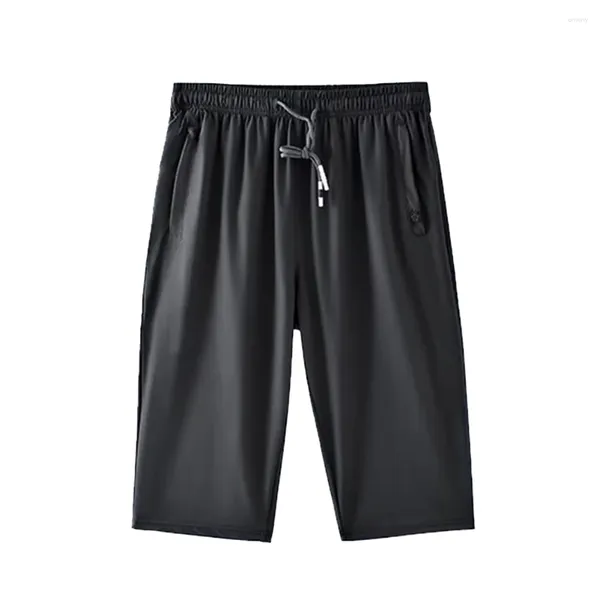 Pantaloni corti da uomo pantaloni elastici in vita elastico fitness grigio grigio grigio escursionismo seta l-3xl da uomo in corsa