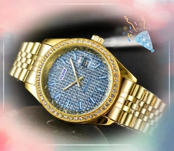 Unisex Mens Womens Classic Three Stiches Design Watches Японские кварцевые движения часы бриллианты кольцо Dot Day Date Time Hour Зачаты.