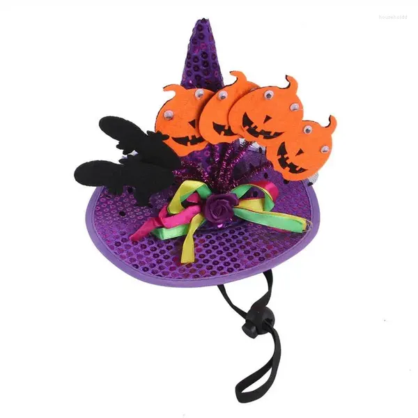 Katzenkostüme Hund Halloween Bandana Hat Kostüm für Party weiches Haustier mit Fledermaus -Kürbis -Muster