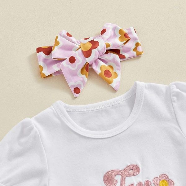 Set di abbigliamento vestiti per bambini neonati due tops groovy tops a campana di fiori pantaloni pantaloni abbigliamento compleanno