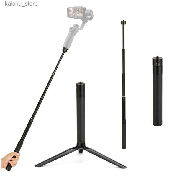 Monopodos selfie para dji om 5 haste de extensão pólo selfie bastão telescópico para dji osmo celular 3 4 feiyu zhiyun slowsteady gimbal acessórios y240418