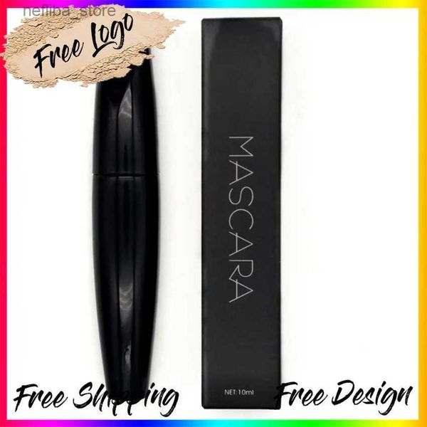 Mascara Custom wasserdicht verlängert Mascara Black Nicht-Smudge-Wimpern Erweiterung Eye Wimpern Mascara Make-up Kosmetik Bulk Private Label L410