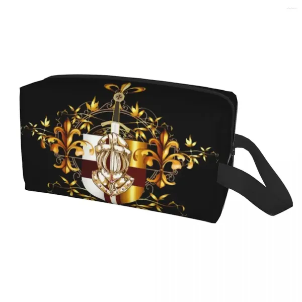 Bolsas de cosméticos Templários Cavaleiros Cross Shield Bolsa de higiene pessoal para espada Medieval