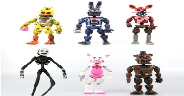 FNAF Freddy039s 14517cm'de beş gece freddy chica bonnie funtime foxy pvc aksiyon figürleri model bebek oyuncakları 6pcslo5001186