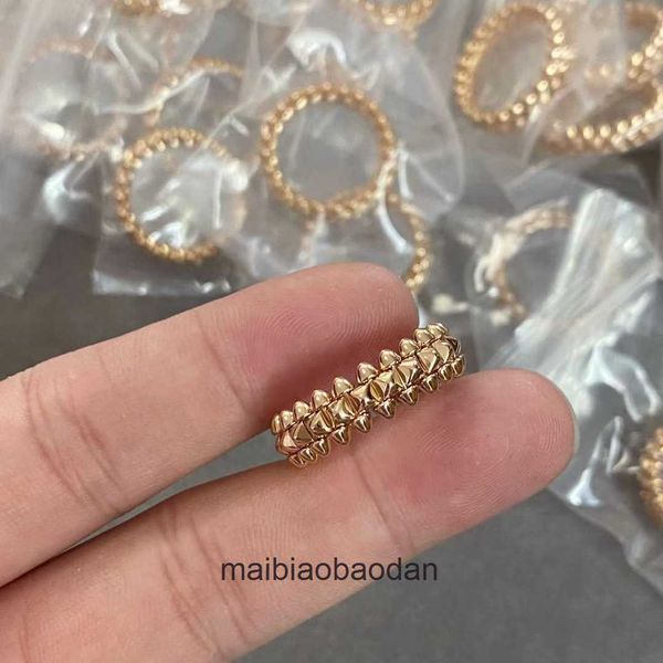 Высокие ювелирные кольца для женского картера V Gold Beautiful Please New Bullet Head Ring Cnc Fashion Hot Original 1: 1 с настоящим логотипом