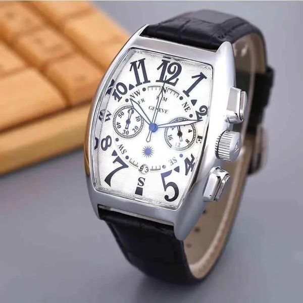 Genebra Luxury Leather Band Menic Mechanical Men Wind Mechanical Watch Datshipping Data do esqueleto Men Automatic Men observa presentes Franck Muller requintado Black Famous Mark 9061