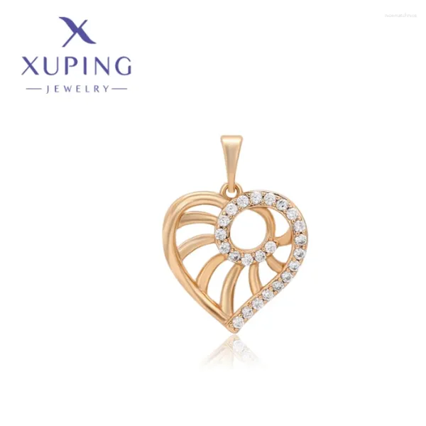 Anhänger Halskette Xuping Schmuck Mode exquisite Herzform Goldfarbe Halskette für Frauen Weihnachtsfeier Geschenke x000689436