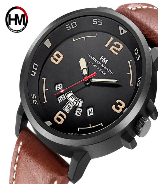 DHL 2018 New Quartz Watch for Man Creative Calendar Sports Uhren Wochentag Display Perspektive Fenster Lederband Armbandwatch 1609923618