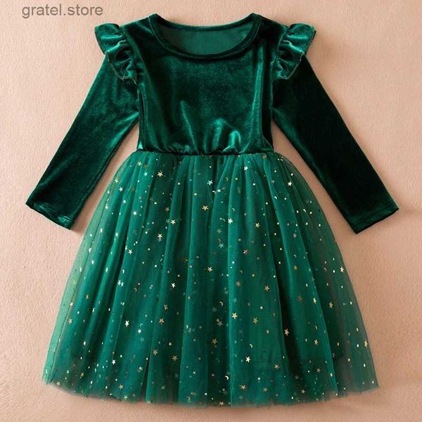 Vestidos de menina vestidos de moda de inverno de outono para meninas 3-8 anos tutu tutu princesa de manga longa vestido de Natal trajes de lantejoulas de lantejoulas