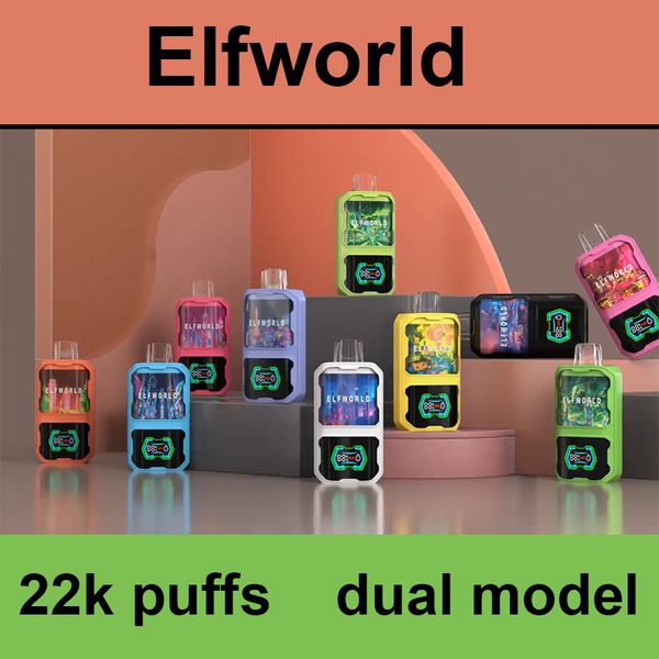 Effworld Puff 22000 22K Puffs Ondosable Vape E Cigarette Elf World DeSeacable Vaper Tornado Электронный сигарет с двойным режимом