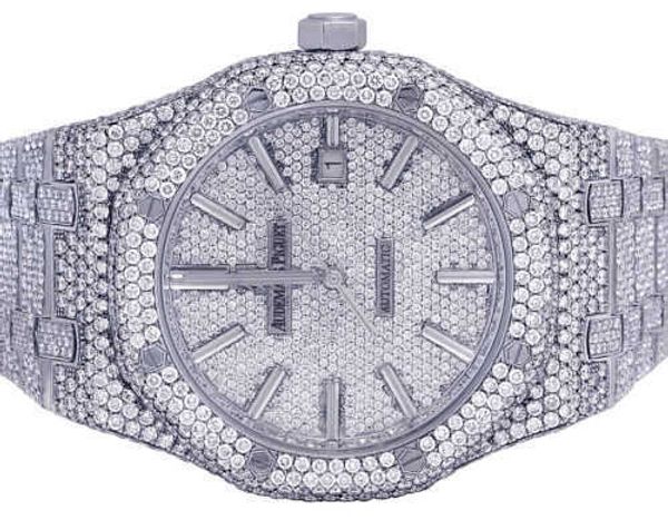 Designer Watch Luxus Automatische mechanische Uhren Herren 41 mm Stahl vs Pave Dial Diamond 33 ct Bewegung Armbanduhr