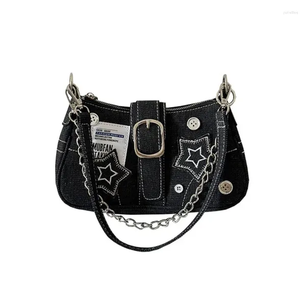 Bolsas de ombro tela pequena para fêmeas nas axilas femininas Correntes femininas Messenger Crossbody Feminina Feminina Estrela Estrela