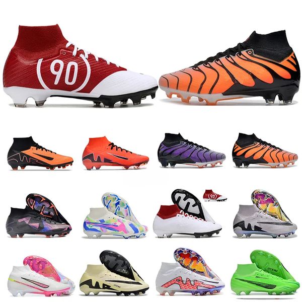 2024 Mens Kids Superfiy 9 Multicolor IX Elite Mercurlal FG напряжение Purple Tn Black Sunset Высокие футбольные бутсы Marcus Rashford FG Mad Ready Football Boot